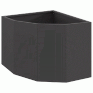 Helloshop26 - Jardinière d'angle moderne utilisable extérieur 45 x 45 x 35 cm en acier noir 02_0052887 - noir acier 3000237636291