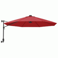 Helloshop26 - Parasol mural avec led 290 cm rouge 02_0008680 - rouge aluminium 3000462782725