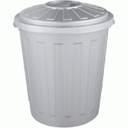 KEEEPER - Poubelle 7L avec Couvercle Fermable Argentée Collection Mats - argenté plastique KEE189