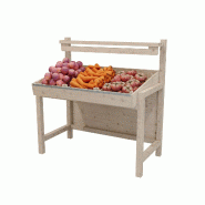 LES ARTISANS DU BOIS Présentoir fruits&légumes Maraîcher teinté verni chêne foncé l136,5xp100xh140 cm - Bois massif 1RET0754D