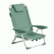 Oviala Business Fauteuil clic clac des plages en polyester vert amande - vert 115101