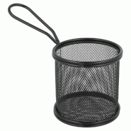 Panier à frites rond en inox noir Ø9x8cm - par 6