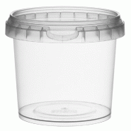 Pot rond transparent avec couvercle inviolable 365cc D9,5x8,4cm - par 456