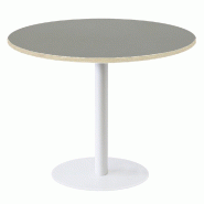 RestooTab - Table Rome XL blanc Ø110cm verde comodoro fenix chants couleur bois - vert Bois manufacturé TB-ROMXL1-R110M-VER.CO-BOI