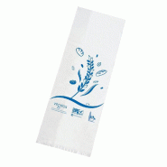 Sacs liasses pains coupés N°4 - décor bleu - 16x45+5cm - par 200 - biosourcé, biodégradable et compostable