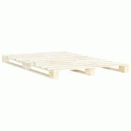 VidaXL Cadre de lit de palette sans matelas 140x200 cm bois massif pin Modèle Wermonis - 285237