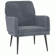 VidaXL Fauteuil Gris foncé 62x79x79 cm Velours Modèle Vega Executive Métal - 351405