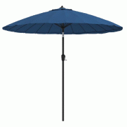 VidaXL Parasol d'extérieur avec mât en aluminium 500 cm bleu azuré Modèle Horizon Vent Plus - 47311