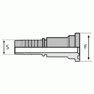 EMBOUT HYDRAULIQUE ADAPTé AUX CIRCUITS D'ALIMENTATION HYDRAULIQUES DES ENGINS DE TRAVAUX PUBLICS ET DU SECTEUR NAVAL - 6000 PSI - SéRIE FORTE - DROIT (SFS) - 24 , 1 1/2 , 38.1 , 32 , 2  , 79.4 , 12.5 - RéF   SCB6002432