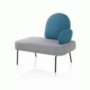 AQA Design Banc KIKI en tissu gris/bleu clair L.110 P.69 H.94 MP02382 - multicolore polyester MP02382