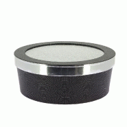 Boîte ronde Mille paillettes empilable noir et argent avec couvercle Ø25 x H9 cm