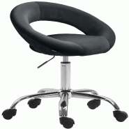 CLP Tabouret de travail Olinda velours Noir - noir textile 325973_0