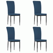 Décoshop26 - Set de 4 chaises de salle à manger couture décorative en tissu velours bleu et fer DEC025610 - bleu 3000255344161 Décoshop26 - Set de 4 chaises de salle à manger couture décorative en tissu velours bleu et fer DEC025610 - bleu 3000255344161