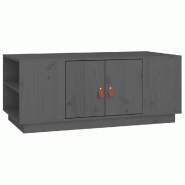 Décoshop26 - Table basse avec étagères de rangement design rustique moderne 100 x 50 x 41 cm bois de pin gris DEC039154 - gris Bois massif 30002642