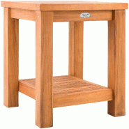 Décoshop26 - Table d'appoint table de jardin avec étagère 43x51x39 cm en bois de teck massif 10_0009131 - Bois massif 3000267028615