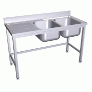 FRICOSMOS Evier sur pied avec deux cuves à droite et égouttoir - inox FRFRI006D