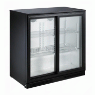 Frigo de bar noir avec 2 portes en verre coulissante - 900x500x900 mm - P7455.1315