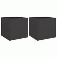 Helloshop26 - Jardinière bac lit surélevé plantes fleurs jardin terrasses lot de 2 49 x 47 x 46 cm acier noir 02_0038986 - 3000218037260 Helloshop26 - Jardinière bac lit surélevé plantes fleurs jardin terrasses lot de 2 49 x 47 x 46 cm acier noir 02_0038986 - 3000218037260