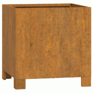 Helloshop26 - Jardinière bac lit surélevé plantes fleurs terrasse jardin avec pieds Rouillé 32 x 30 x 33 cm acier corten marron 02_0038178 - 30002