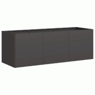 Helloshop26 - Jardinière en acier laminé à froid 120 x 40 x 40 cm style moderne jardin avec fond ouvert et finition naturelle en 02_0051464 - vert
