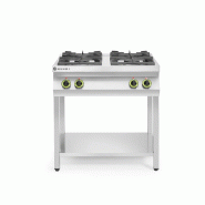 HENDI Cuisinière à gaz - 4 feux, support ouvert, Kitchen Line, 19kW, 800x700x(H)900mm - inox 227589