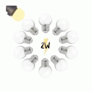 Illupro Lot de 10 Ampoules pour guirlande guinguette LED 2W plastique E27 blanc chaud G45 professionnelle - jaune 3760430850459 Illupro Lot de 10 Ampoules pour guirlande guinguette LED 2W plastique E27 blanc chaud G45 professionnelle - jaune 3760430850459