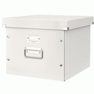 LEITZ Lot de 6 Boîte de rangement Click & Store Wow, format dossiers suspendus, coloris blanc perlé - blanc 60460001