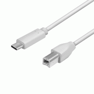 LogiLink Câble USB 2.0, USB-C - USB-B mâle, 1,0 m, gris, 1 m - gris 4052792053159