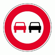Panneau B3 - Interdiction de dépasser panneau seul