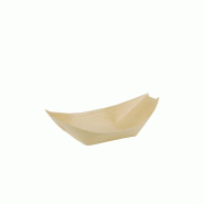 Papstar 50 Fingerfood - Barquettes, Bois pure 16,5 cm x 8,5 cm Barque - beige Bois massif 84416