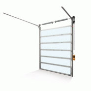 Porte sectionnelle industrielle 40 / 60 mm / automatique / repliable en plafond / vitrée / en métal / avec portillon / hydrofuge / hermétique / isolation thermique