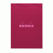RHODIA Lot de 10 Bloc N°16 prune format 148x210 / A5, 80 feuilles 80 g/m² agrafées, quadrillé 5x5 - 3037920163048