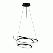 ROSSINI ILLUMINAZIONE Curvy - Suspension Led 45W 3000K Ip20 Avec Structure En Aluminium Finition Noir Mat, Design Sinueux Et Arrondi - Groupe Rossini