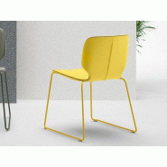 Lot de 2 chaises Nim tapissée avec bordure colorée pied en métal laqué coloré Lot de 2 chaises Nim tapissée avec bordure colorée pied en métal laqué coloré