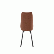 Stones Chaise Ariel en tissu marron facile à nettoyer avec structure en métal noir - Chaise de salle à manger contemporaine et élégante - orange