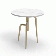 Table Minea white plateau en marbre Ø45 x 55cm
