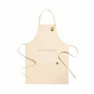 Tablier avec poche frontale et rubans de réglage, coupe sous le genou Naturel - 5600847153591