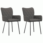 VidaXL Chaises à manger lot de 2 gris foncé tissu Modèle Floriane Design - 344832