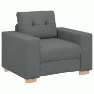 VidaXL Fauteuil Gris foncé 100x78x80 cm Tissu Modèle AbriVilla 89 - 8721158689689