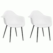 Chaises à manger lot de 2 blanc PP Modèle Parfait Moderne - 338073