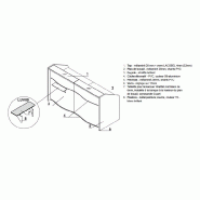 Comptoir d'accueil 3 personnes WAVE - MDD - Blanc brillant, 253_0