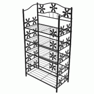 Décoshop26 - Etagère bibliothèque rangement à chaussures étagère niveaux hauteur 112 cm en méal noir 04_0006778 - noir 3000261889489 Décoshop26 - Etagère bibliothèque rangement à chaussures étagère niveaux hauteur 112 cm en méal noir 04_0006778 - noir 3000261889489