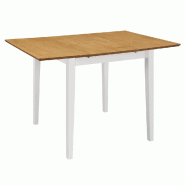 Décoshop26 - Table de salle à manger design moderne extensible (80-120) x 80 x 74 cm MDF blanc et marron DEC036862 - marron 3000261439561