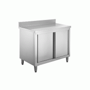 GastroHero Armoire de travail en inox Basic 120x60 avec dosseret 100 mm - argenté inox ASSB126A