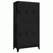 Helloshop26 - Armoire à casiers moderne 90 x 45 x 180 cm avec grands compartiments verrouillables en acier noir 02_0047011 - noir acier 3000234545091