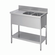 ITALCONCEPT L2G Plonge Inox 304 Demontable, 2 Bacs 850mm x 1800mm x 600 mm - 3616350023353