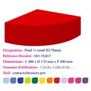 Pouf ¼ rond - tissu enduit PVC - densité 30kg/m3 - 3 hauteurs disponibles Pouf ¼ rond - tissu enduit PVC - densité 30kg/m3 - 3 hauteurs disponibles