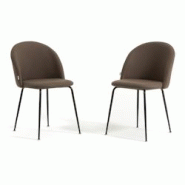 RATTATAN Lot de 2 chaises d’intérieur en similicuir, pieds en métal, design élégant pour cuisine, salle à manger, bar et restaurant –Sara–C RATTATAN Lot de 2 chaises d’intérieur en similicuir, pieds en métal, design élégant pour cuisine, salle à manger, bar et restaurant –Sara–C
