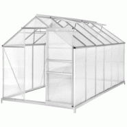 TecTake GmbH tectake Serre en aluminium avec fondation, 185x375x195cm blanc transparent - 402478 - transparent aluminium 402478 TecTake GmbH tectake Serre en aluminium avec fondation, 185x375x195cm blanc transparent - 402478 - transparent aluminium 402478