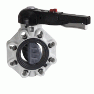 Vanne pap PVC corps PP gr manchette FPM D110 avec rallonge inox 500mm - Référence 31FKOV110FPMR700